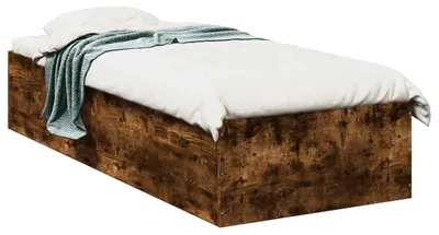 Image de Sommier vidaXL en bois d'ingénierie, chêne fumé, 80 x 200 cm