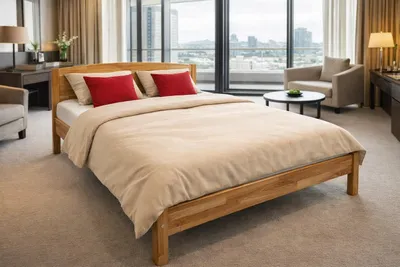 Produktbild von Doppelbett Eiche massiv geölt Holzbett Bett 140x200 #4522