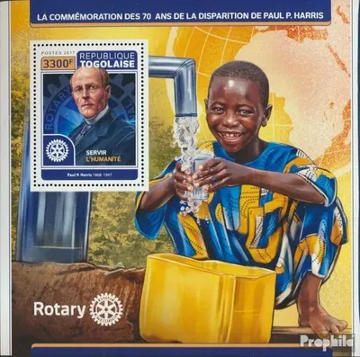 Produktbild von Briefmarken Togo 2017 Mi Block 1463 (kompl. Ausgabe) postfrisch Paul P. Harris