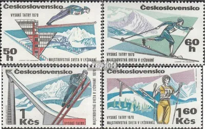 Produktbild von Briefmarken Tschechoslowakei 1970 Mi 1916-1919 (kompl.Ausg.) postfrisch Ski