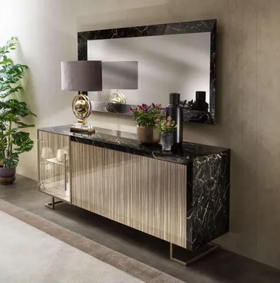 Image de Buffet avec miroir – Pour une pièce élégante et fonctionnelle.
