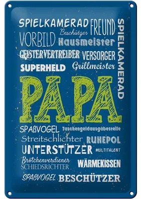 Produktbild von Blechschild  Papa Superheld Vorbild Beschützer, 30 x 20 cm, Blechschilder