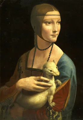 Produktbild von Legendarte - Kunstdruck auf Leinwand - Die Dame mit dem Hermelin Leonardo da Vinci - Wanddeko, Canvas cm. 60x80
