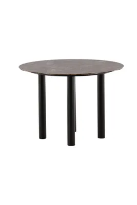 Image de Havsten table de salle à manger Ø106cm verre marron.