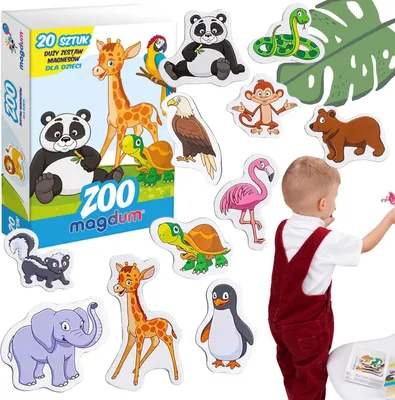 Zdjęcie produktu dla Zestaw Magnesów Happy Kids Zoo Zwierzęta Solidne Wykonanie Układanka Mv 6032-01
