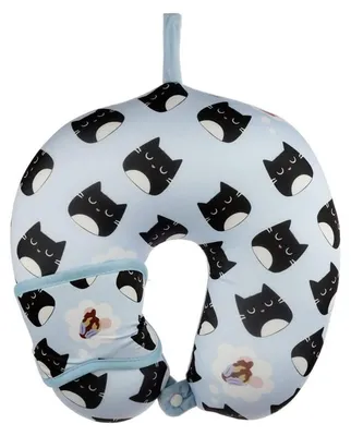 Immagine prodotto di Omgoods - Set da viaggio per bambini, composto da cuscino per il collo e mascherina per gli occhi