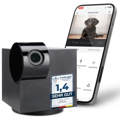 Immagine prodotto di Telecamera di sicurezza WiFi a 360°, telecamera interna - Full HD 3MP, visione notturna - Alimentazione tramite cavo