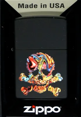 Produktbild von Zippo Black Matte PL218 Schädel Design Winddicht leichter