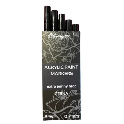 Obrázek produktu pro Artmagico akrylový popisovač 5 kusů černá 0,7 mm