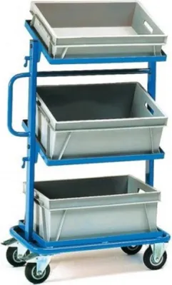 Produktbild von fetra 32912, Kunststoff, Stahl, Regalwagen, Blau, 200 kg, 4 Rad/Räder, 12,5 cm