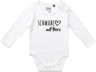 Produktbild von Huuraa Baby Body Schwabe mit Herz 62 White  Baumwolle Fairtrade Langarmbody Geschenkidee