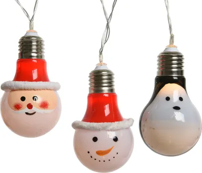 Produktbild von LED Lichterkette Weihnachtsmann Schneemann Girlande Weihnachtsbeleuchtung
