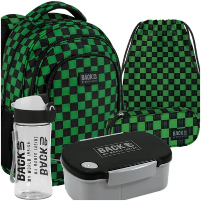 Produktbild von BackUP Schulset SCHULRUCKSACK 5-Teile-Set ab 3. Klasse mit Laptop- & Tabletfach, Reflektoren, ergonomisch Schulrucksäcke für Mädchen & Jungen