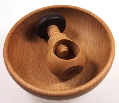 Produktbild von Holz- Nussknacker-Set mit Kompottlöffel und Nussknacker