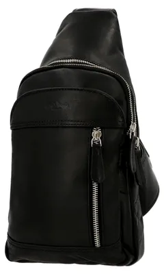 Produktbild von Azon - Gürteltasche Bauchtasche Ledertasche Slingpack Schwarz Leder