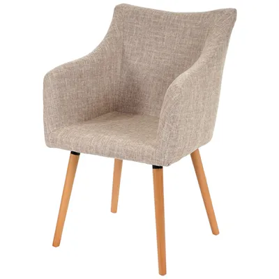 Zdjęcie produktu dla Krzesło do jadalni Malmö T382, krzesło kuchenne, design retro 50s ~ tekstylny, kremowy/szary