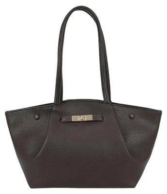 Produktbild von Gallantry, Damen Shopper genarbt mit Drehverschluss und langen Henkeln, Braun