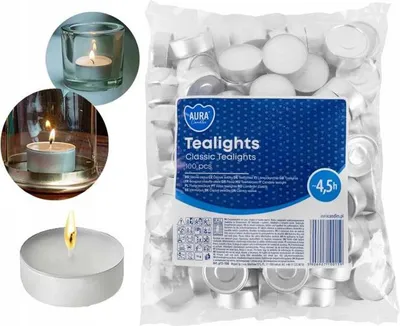 Produktbild von AURA Teelichter Classic 4,5 Std. 100 Stück p15-100