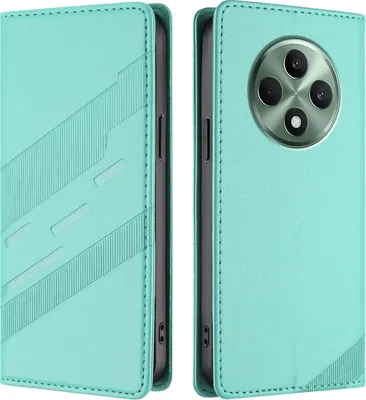 Image de Etui pour Oppo Reno12 F 5G/Reno12 F 4G, étui portefeuille en cuirPolyuréthaneavec fente pour cartes et fonction Türkis stand