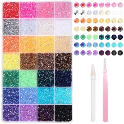 Image de Lot de 32 000 strass en résine de différentes couleurs