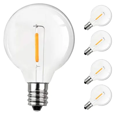 G40 Ersatzlampen für Lichterketten, warmweiß, IP45, 5 Stück