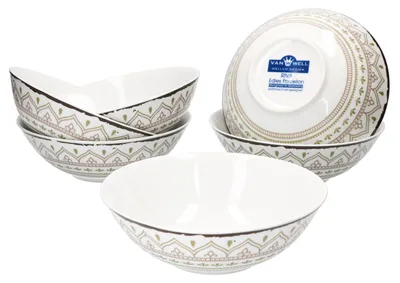 Produktbild von Van Well Riva 6tlg. Müslischalen-Set für 6 Personen Salatschale Suppenschale Schüssel Porzellan