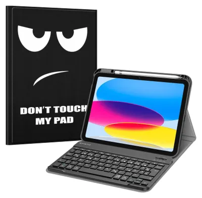 Produktbild von Fintie Tastatur Hülle für iPad 11.Generation 11" 2025, iPad 10. Generation 2022 10.9", Schutzhülle mit TPU Rückschale, Pencil Halter und magnetisch Abnehmbarer Tastatur mit QWERTZ Layout, Don't Touch