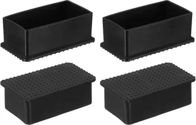 Imagen del producto de Deslizadores de goma, rectangulares, paquete de 4 unidades, 80 x 40 mm, para patas de sillas y mesas