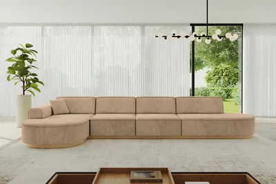 Produktbild von ALTDECOR Ecksofa in L-Form MARI-L3-v2 - 413x171x83 cm Beige - Corner Sofa Bett Eckcouch Couch Wohnlandschaft Cauchsofa
