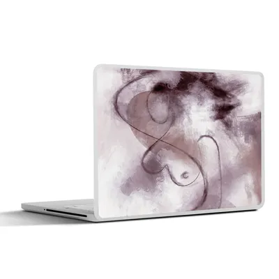Produktbild von MuchoWow® Laptop Aufkleber Sticker Cover Frau - Abstrakt - Linienkunst - Porträt - Lila 40x30 cm - Laptop Dekoration - Selbstklebend