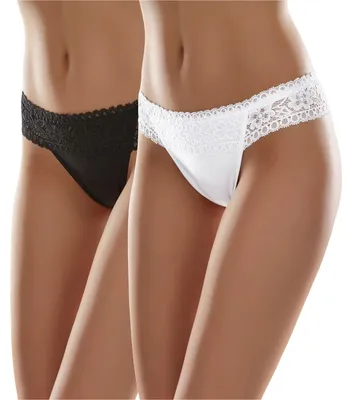 Image de Slip pour femme Merry Style MSGAB140 (lot de 2) noir/blanc, taille 36 (taille du fabricant : S)