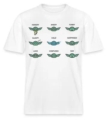 Produktbild von Star Wars: Mandalorian Grogu Emotionen Relaxed Fit Uni T-Shirt, XXL, Weiß
