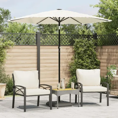 Image de Maison Exclusive - Parasol avec mât en acier, blanc, 223x223x213 cm