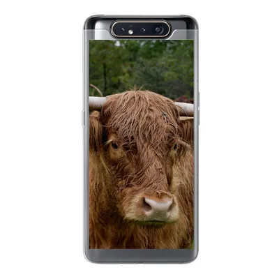 Produktbild von MuchoWow® Handyhülle Schutzhülle Hülle für Samsung Galaxy A80 Schottische Highlander - Tiere - Gras Silikon Softcase Handy Hülle - Schutzdeckel