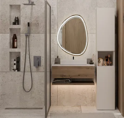 Immagine prodotto di raumhirsch: Mobiletto bagno con due ante. Armadietto per il bagno. Dimensioni: 30 x 31 x 174 cm