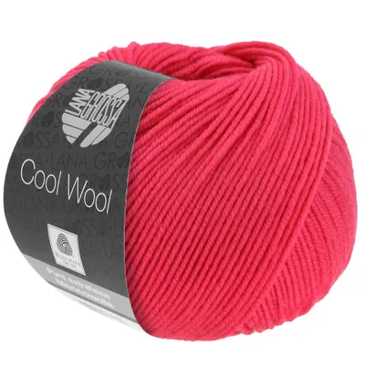 Produktbild von Lana Grossa COOL WOOL 50 g pflegeleichtes Strickgarn aus extrafeiner Wolle 95 Farben Farbe 2043 - Himbeer
