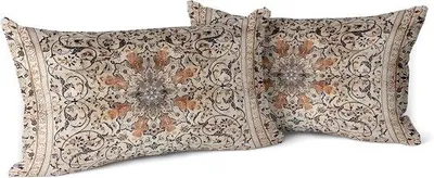 Produktbild von Famanu Kissenhüllen Set 2er mit Blumenmuster - 30 x 50 cm, Boho Vintage, Velours, doppelseitige Druck