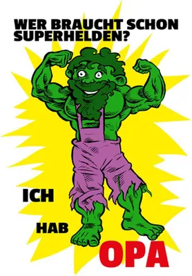 Produktbild von vianmo Holzschild 40x30 cm Wer braucht Superhelden Hab Opa