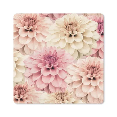 Produktbild von MuchoWow® Mauspad Mousepad Blumen - Rosa - Weiß - Natur 30x30 cm - Mousepads - Maus Mat - Pad - Mausunterlage - Gaming