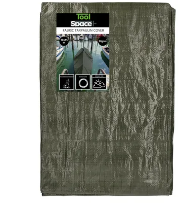 Obrázok produktu pre Zelená ochranná plachta, UV odolná, rozmer 10x15 metrov, gramáž 90 g/m², s okami