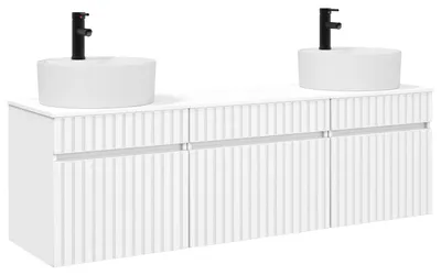 Image de vidaXL Ensemble de 3 meubles de salle de bain, blanc, 49 x 44,5 x 65 cm