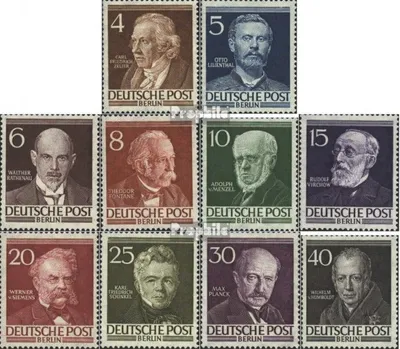 Produktbild von Briefmarken Berlin (West) 1952 Mi 91-100 (kompl.Ausg.) gestempelt Berühmte Männer