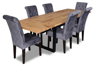 Immagine prodotto di Esstisch 6x Stühle Stuhl Esszimmer Set Essgruppe Tisch Tische 8tlg Garnitur