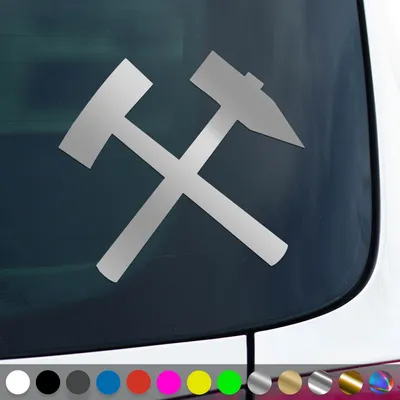 Produktbild von PantherPixel Schlägel Und Eisen Aufkleber Steiger Glück Auf Sticker Auto Geschenkidee Farbe Silber