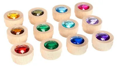 Produktbild von Eduplay Holzspielsteine Regenbogen Set 12 Stück - Spielzeug