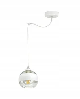 Zdjęcie produktu dla Lampa Wisząca Sufitowa Pająk Biała Szklana Kula White Belt S1 LED E27