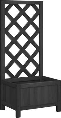 Produktbild von vidaXL Pflanzkübel mit Spalier Schwarz Massivholz Tanne