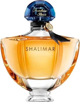 A bottle of Guerlain Shalimar Eau de Parfum.