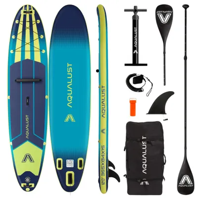 Image de AQUALUST 12.0 iSUP Board Stand Up Paddle Surfboard gonflable set complet 365cm - Contenu : Set de planche+pagaie kayak