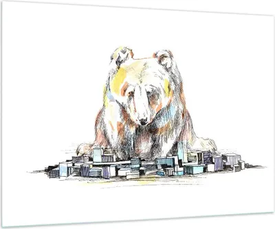 Produktbild von Bilder auf glas - Bär Spielzeug Spiel Illustration - 100x70cm - Glasbilder - Wandbilder - Kunstdruck - zum Aufhängen bereit - Wanddekoration aus Glas - Glas Bilder - Wandbild auf Glas - GAA100x70-2987